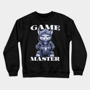 Funny Family Board Night  Game Host Cat Lover Crewneck Sweatshirt